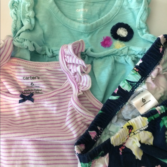 Carters 6M 3 piece floral shorts - Picture 3 of 3